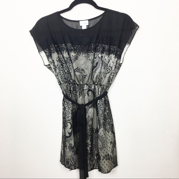 Motherhood Maternity Tops - Motherhood Maternity Black gold lace blouse